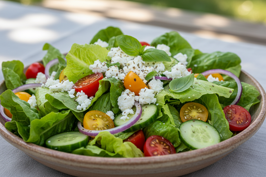 garden salad with feta cheese