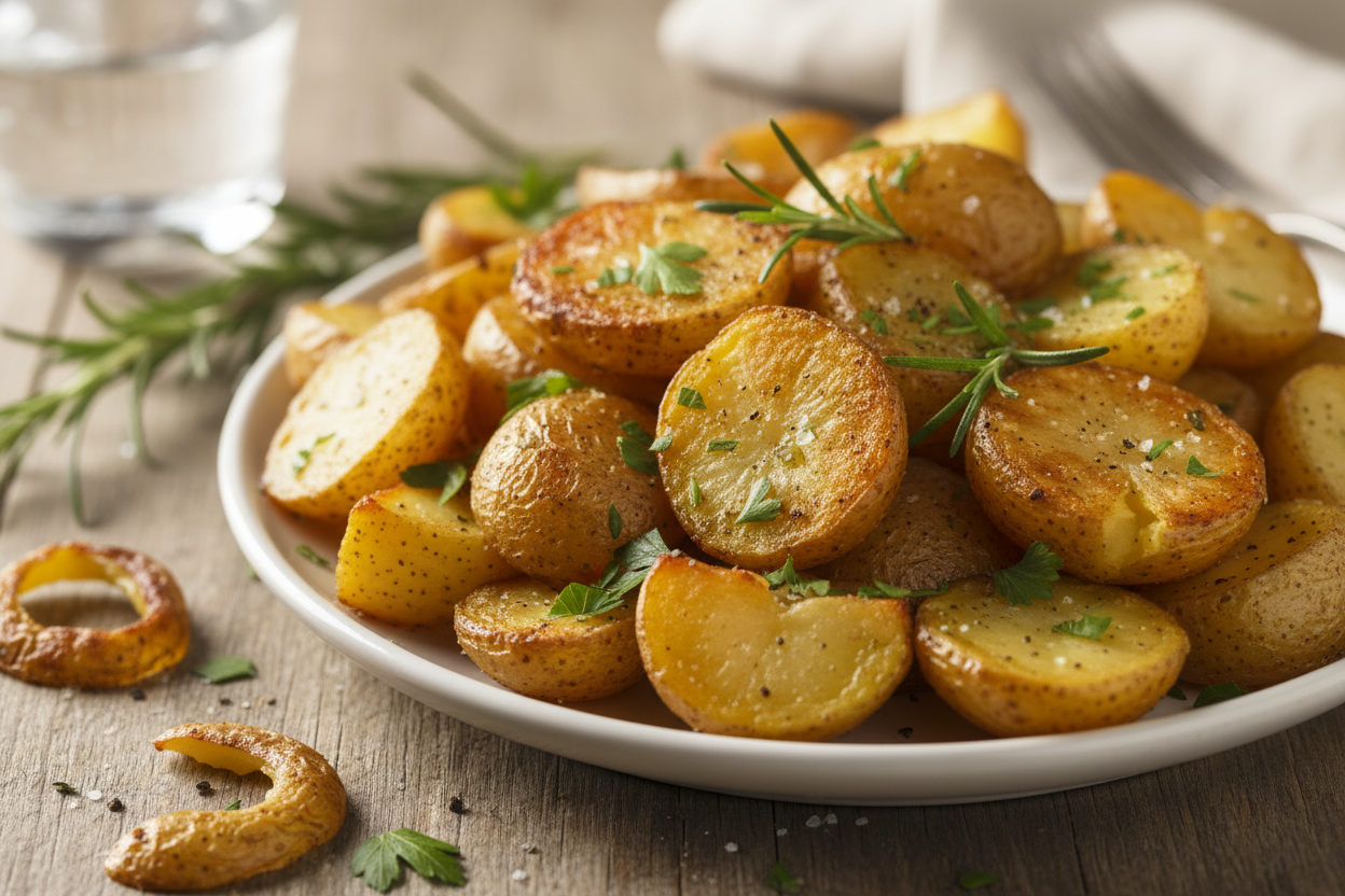 ovenroasted potatoes in a plate