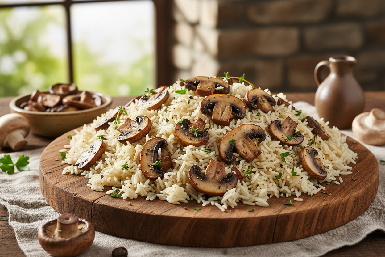 rice and mushroom